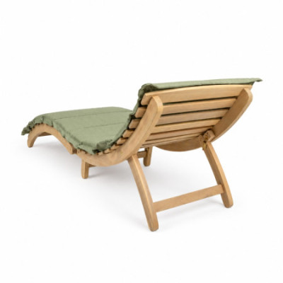 Conjunto de 2 espreguiçadeiras reclináveis em madeira de acácia com almofada 168 x 54 x 55 cm 7house