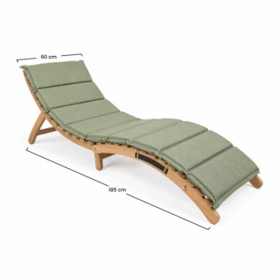 Conjunto de 2 espreguiçadeiras reclináveis em madeira de acácia com almofada 168 x 54 x 55 cm 7house