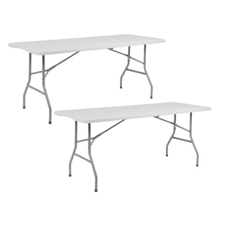 Conjunto de 2 mesas dobráveis retangulares para catering, 180 x 74 cm Thinia Home