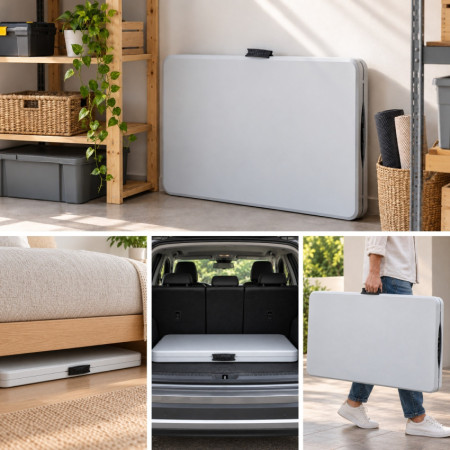 Conjunto de 2 mesas dobráveis retangulares para catering, 180 x 74 cm Thinia Home