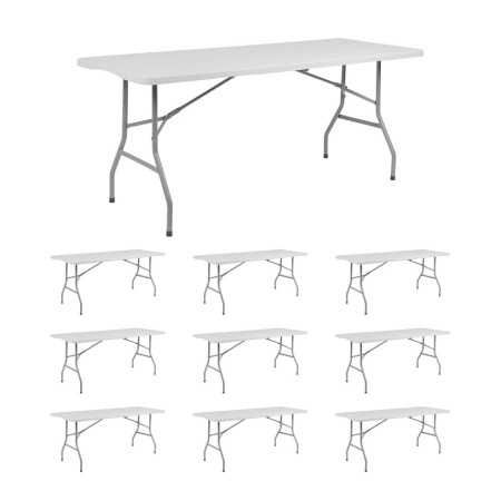 MegaPack: 10 mesas dobráveis retangulares para catering, 180 x 74 cm Thinia Home