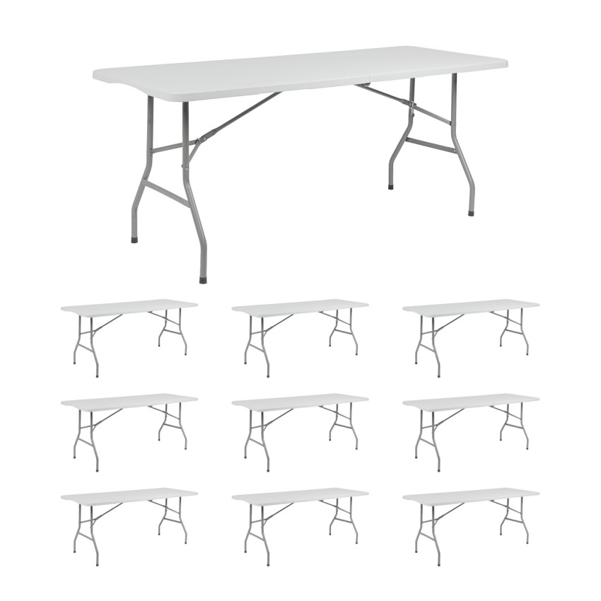 MegaPack 10 Mesas Plegables Rectangulares para Catering 180x74cm Thinia Home Mesas Plegables 1