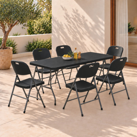 Mesa Plegable Portátil Resina 180cm 7house Mesas Plegables 16