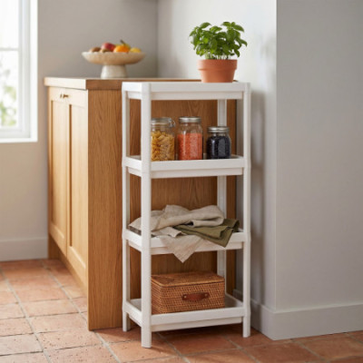 Scaffale modulare in resina a 4 ripiani 97.5x24x37.5cm 7house