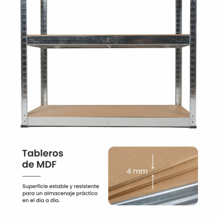 Modulares Metallregal mit 5 Fachböden, 875 kg, 90 x 40 x 180 cm Thinia Home