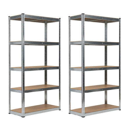 Set di 2 scaffalature modulari in metallo con 5 ripiani, portata 875 kg, 90x40x180 cm Thinia Home