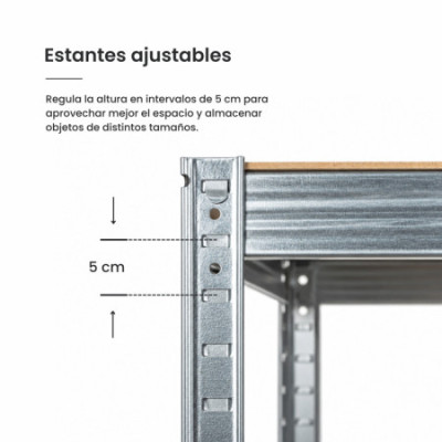 Set aus 2 modularen Metallregalen mit 5 Einlegeböden, Tragkraft 875 kg, 90 x 40 x 180 cm Thinia Home