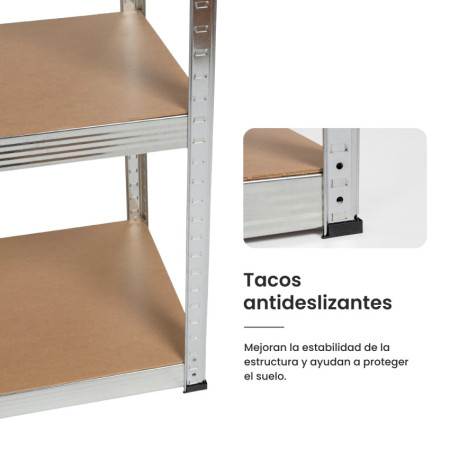 Set aus 2 modularen Metallregalen mit 5 Einlegeböden, Tragkraft 875 kg, 90 x 40 x 180 cm Thinia Home