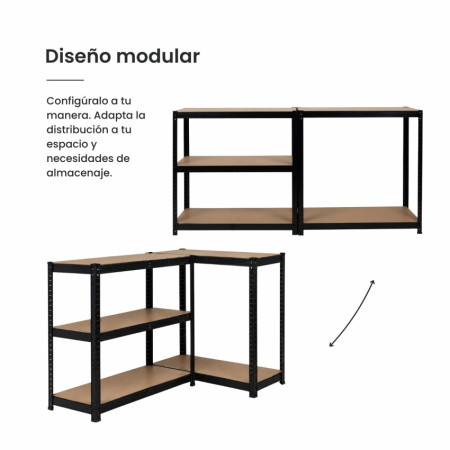 MegaPack 10 modulare Metallregale mit 5 Einlegeböden, 875 kg, 90 x 40 x 180 cm Thinia Home