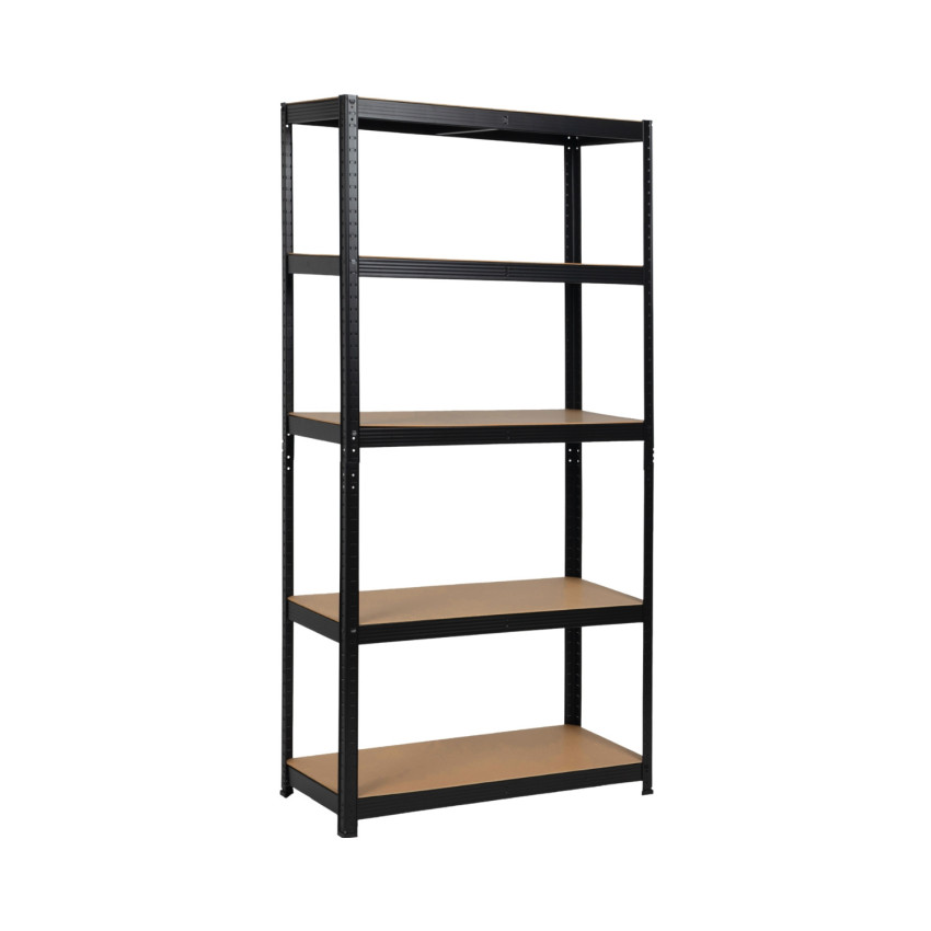 Modulares Metallregal mit 5 Einlegeböden, 875 kg, schwarz, 90 x 40 x 180 cm 7house