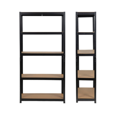 Pack 2 Estanterías Modulares Metálicas con 5 Baldas 875kg Negro 90x40x180cm 7house Estanterías 2