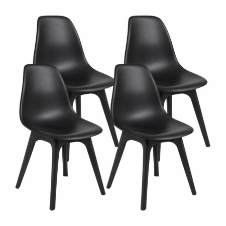 Lot de 4 chaises de salle à manger nordiques Aroa en polypropylène, pour l'intérieur et l'extérieur 7house