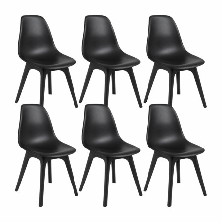 Lot de 6 chaises de salle à manger de style nordique Aroa en polypropylène, pour l'intérieur et l'extérieur 7house