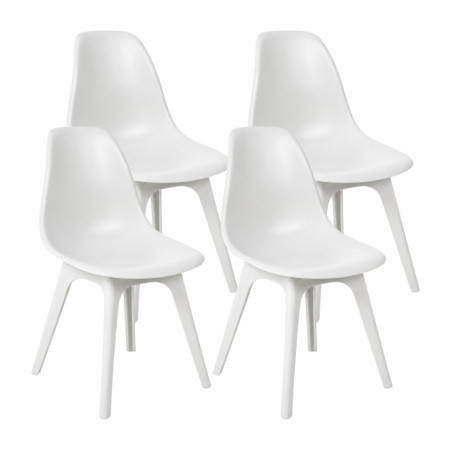 Lot de 4 chaises de salle à manger nordiques Aroa en polypropylène, pour l'intérieur et l'extérieur 7house