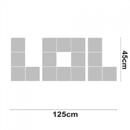 Lettera decorativa a LED "LOL" 48 W, 3200 lm, 4000 K, 45 x 125 cm 7hSevenOn Deco Schermi e strisce LED 2