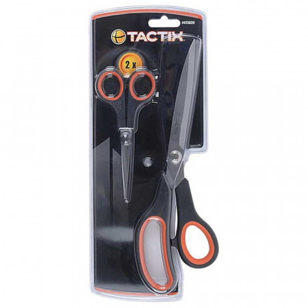 Pack 2 Tijeras Multiusos Profesionales 27,5cm y 14cm Tactix Herramientas 2