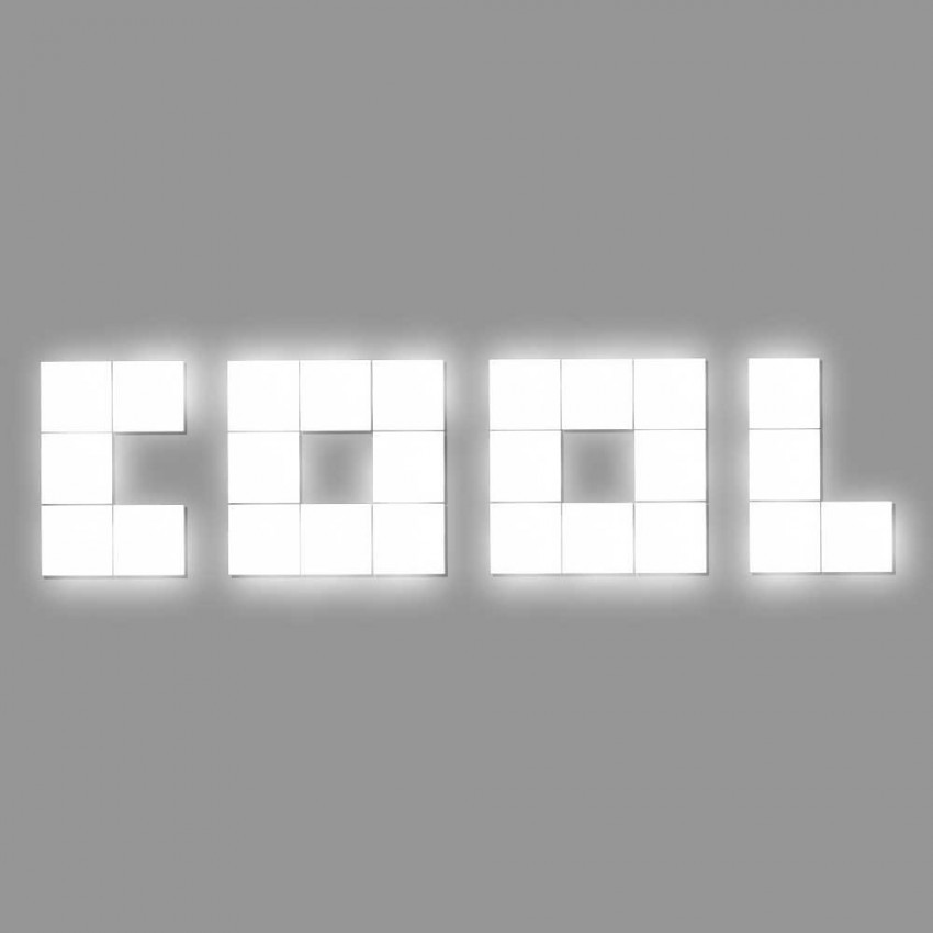 Lettera decorativa a LED COOL 75 W, 5000 lm, 4000 K, 45 x 180 cm, 7hSevenOn Deco Schermi e strisce LED 1