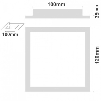 Downlight LED Ultraslim Recessed Downlight 12W 450lm 10,5x10,5cm 4000K Branco Eilen Downlight Recessed 3