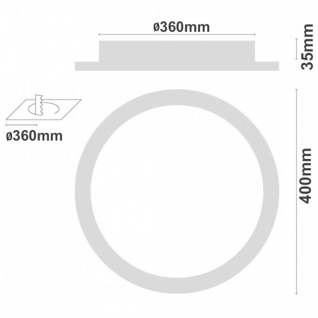 Downlight LED Superficie Redondo 24W 2100lm Ø40cm 4000K Blanco 7hSevenOn Deco LED Downlight LED Superficie Redondo 24W 2100lm Ø40cm 4000K Blanco 7hSevenOn Deco LED