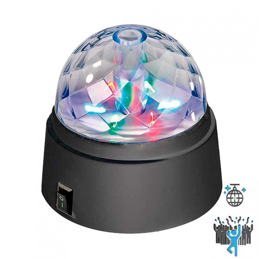 Lámpara LED RGB Decorativa Disco Party Giratorio y Pilas 1.5V LR06-AA 7hSevenOn Lámpara LED RGB Decorativa Disco Party Giratorio y Pilas 1.5V LR06-AA 7hSevenOn