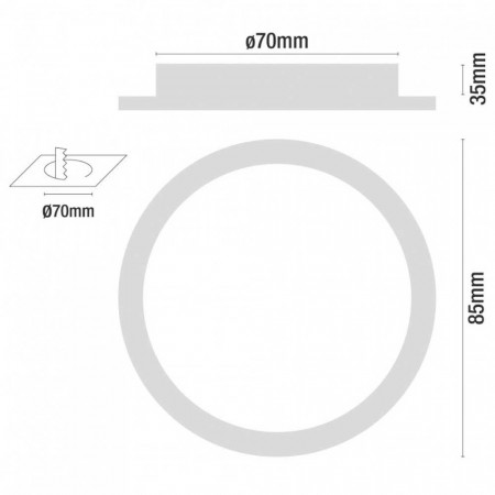 Mini Downlight LED Ultraslim Empotrable Redondo 4W 300lm Ø7cm 4000K Aluminio 7hSevenOn Downlight Empotrable 3 Mini Downlight LED Ultraslim Empotrable Redondo 4W 300lm Ø7cm 4000K Aluminio 7hSevenOn Downlight Empotrable 3