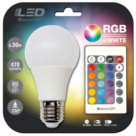 Bombilla LED Estándar E27 6W Equi.50W 470lm RGB 25000H
7hSevenOn Bombilla LED Estándar E27 6W Equi.50W 470lm RGB 25000H
7hSevenOn