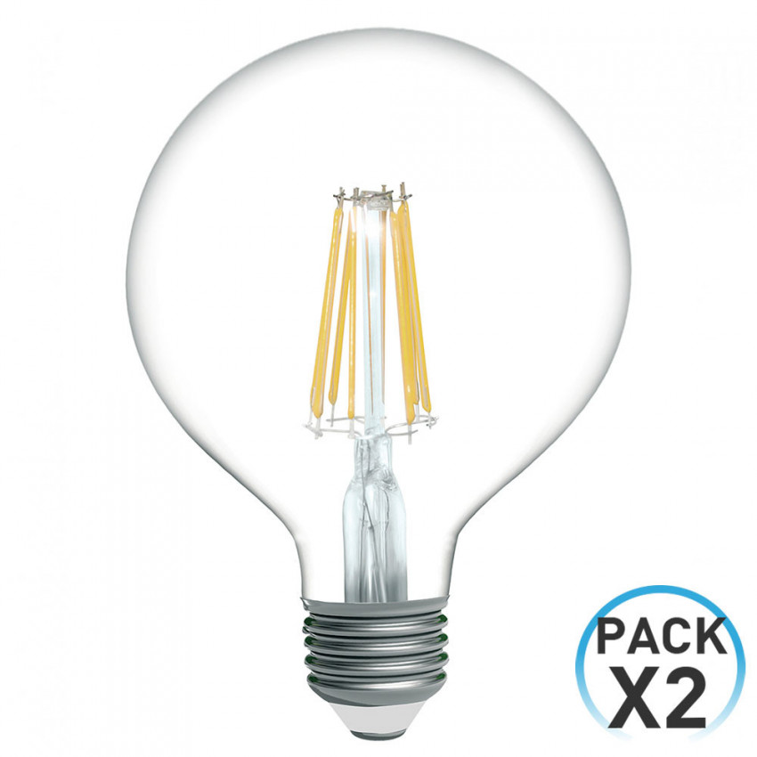 Pack 2 Bombillas LED Filamento Globo E27 8W Equi.60W 806lm 3000K 15000H
7hSevenOn Pack 2 Bombillas LED Filamento Globo E27 8W Equi.60W 806lm 3000K 15000H
7hSevenOn