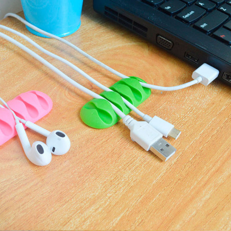 Pack 2 Clips Organizadores de Cables con 5 Ranuras y Autoadhesivo Nine&One Ordenacables 2