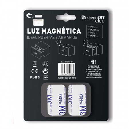 Pack 2 Luces LED con Sensor Magnético y 4 Pilas Incluidas 4000K 7hSevenOn Elec
