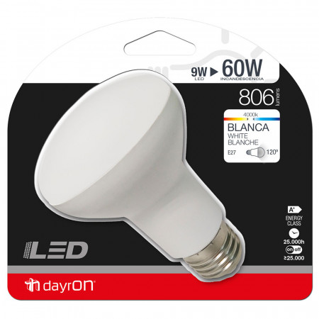 Bombilla LED Reflectora E27 9W Equi.60W 806lm 4000K 25000H
7hDayron Bombilla LED Reflectora E27 9W Equi.60W 806lm 4000K 25000H
7hDayron