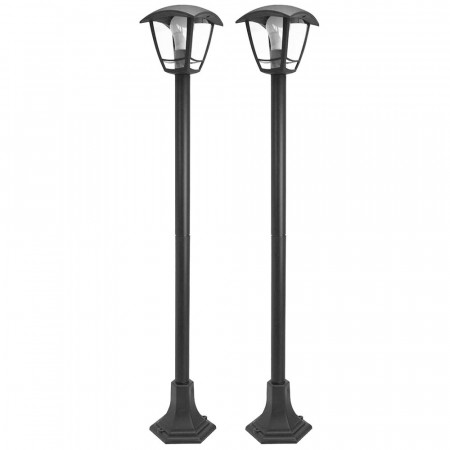 Pack 2 Farolas de Jardín Modernas 1 Luz de Exterior IP44 Negro 7hSevenOn Outdoor Pack 2 Farolas de Jardín Modernas 1 Luz de Exterior IP44 Negro 7hSevenOn Outdoor