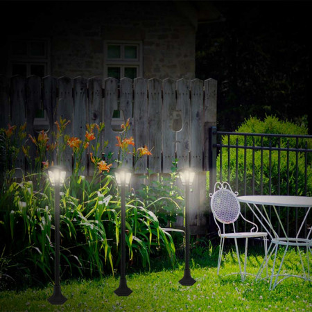 Pack 2 Farolas de Jardín Modernas 1 Luz de Exterior IP44 Negro 7hSevenOn Outdoor Pack 2 Farolas de Jardín Modernas 1 Luz de Exterior IP44 Negro 7hSevenOn Outdoor
