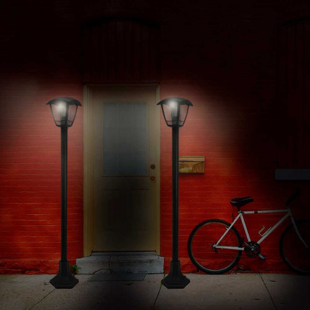 Pack 2 Farolas de Jardín Modernas 1 Luz de Exterior IP44 Negro 7hSevenOn Outdoor Pack 2 Farolas de Jardín Modernas 1 Luz de Exterior IP44 Negro 7hSevenOn Outdoor
