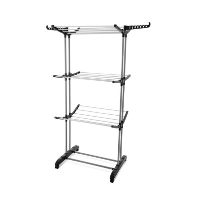 Tendedero Vertical Plegable Plata/Negro 76x64x168cm 7house Tendederos 2