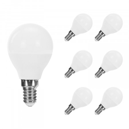 Pack 6 Bombillas LED Esférica E14 7,4W Equi.60W 806lm Raydan Home