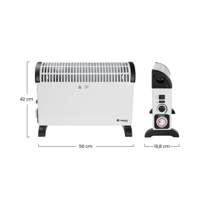 Convector con Turbo y Temporizador 2000W Blanco Raydan Home Convectores 6