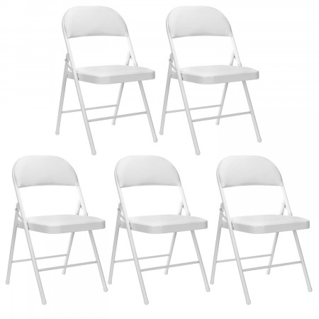 Pack 5 cadeiras dobráveis acolchoadas brancas 7house Cadeiras dobráveis 1