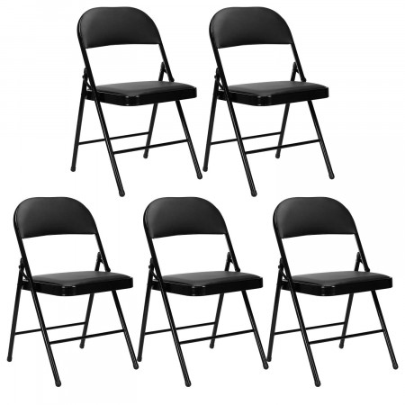 Pack 5 cadeiras dobráveis acolchoadas pretas 7house Cadeiras dobráveis da Spaces 1