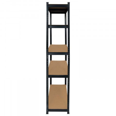 Pack 2 Estanterías Modulares Negras con 5 Baldas Ajustables 180x90x40cm 950Kg 7house Estanterías 2