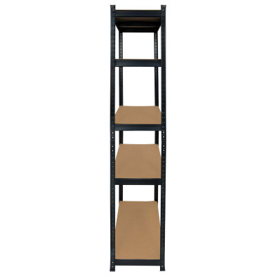 Pack 2 Estanterías Modulares Negras con 5 Baldas Ajustables 180x90x40cm 950Kg 7house Estanterías 2
