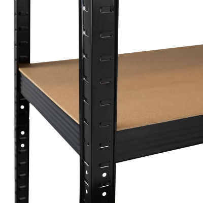 Pack 2 Estanterías Modulares Negras con 5 Baldas Ajustables 180x90x40cm 950Kg 7house Estanterías 3