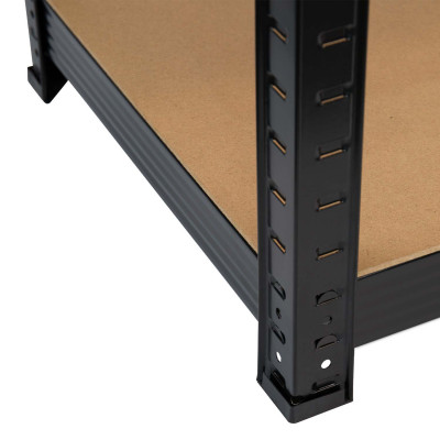 Pack 2 Estanterías Modulares Negras con 5 Baldas Ajustables 180x90x40cm 950Kg 7house Estanterías 4