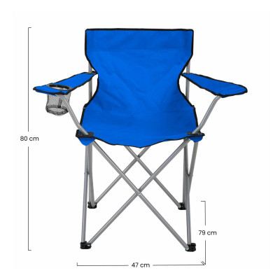 Cadeira de campismo dobrável com suporte para copos 79x47x80cm 7house Mesas e cadeiras dobráveis 4