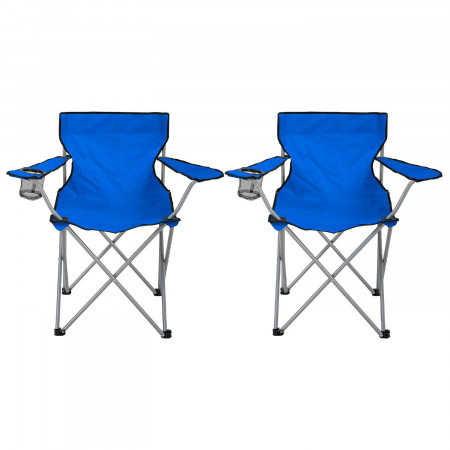 Pack 2 Sillas Plegables de Camping con Posavasos 79x47x80cm 7house Mesas y Sillas Plegables 1