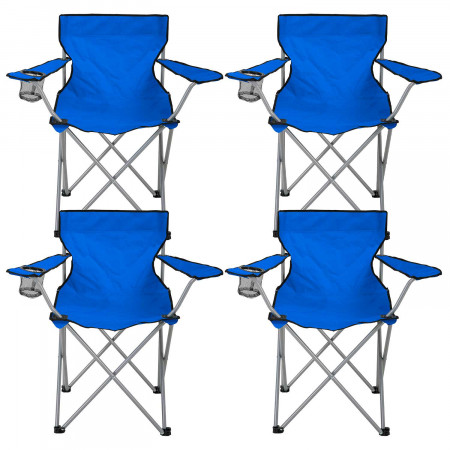 Pack 4 Sillas Plegables de Camping con Posavasos 79x47x80cm 7house Mesas y Sillas Plegables 1