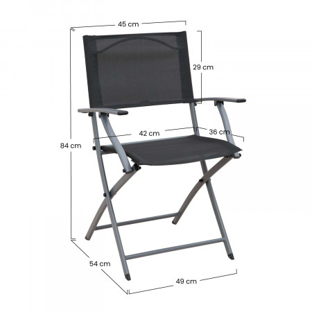 Pack 4 Sillas Plegables con Brazos Ada 49x54x84cm 7house Mesas y Sillas Plegables 4 Pack 4 Sillas Plegables con Brazos Ada 49x54x84cm 7house Mesas y Sillas Plegables 4