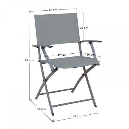 Pack 4 Cadeiras dobráveis Ada com braços 49x54x84cm 7house Mesas e cadeiras dobráveis 9