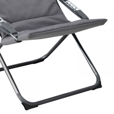 Pack 2 Tumbonas Plegables Acolchadas 4 Posiciones Gris 63x86x94cm 7house Hamacas y Tumbonas 3