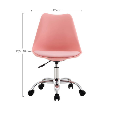 Silla de Escritorio con Ruedas Eyre 91x47,5x56cm 7house Sillas Con Ruedas para Escritorio 20