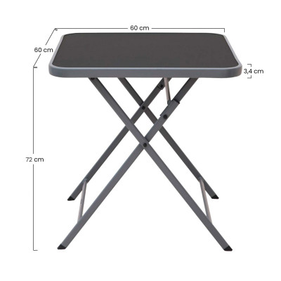 Mesa Plegable Cuadrada Emili Gris Oscuro 60x60x72cm 7house Mesas y Sillas Plegables 4